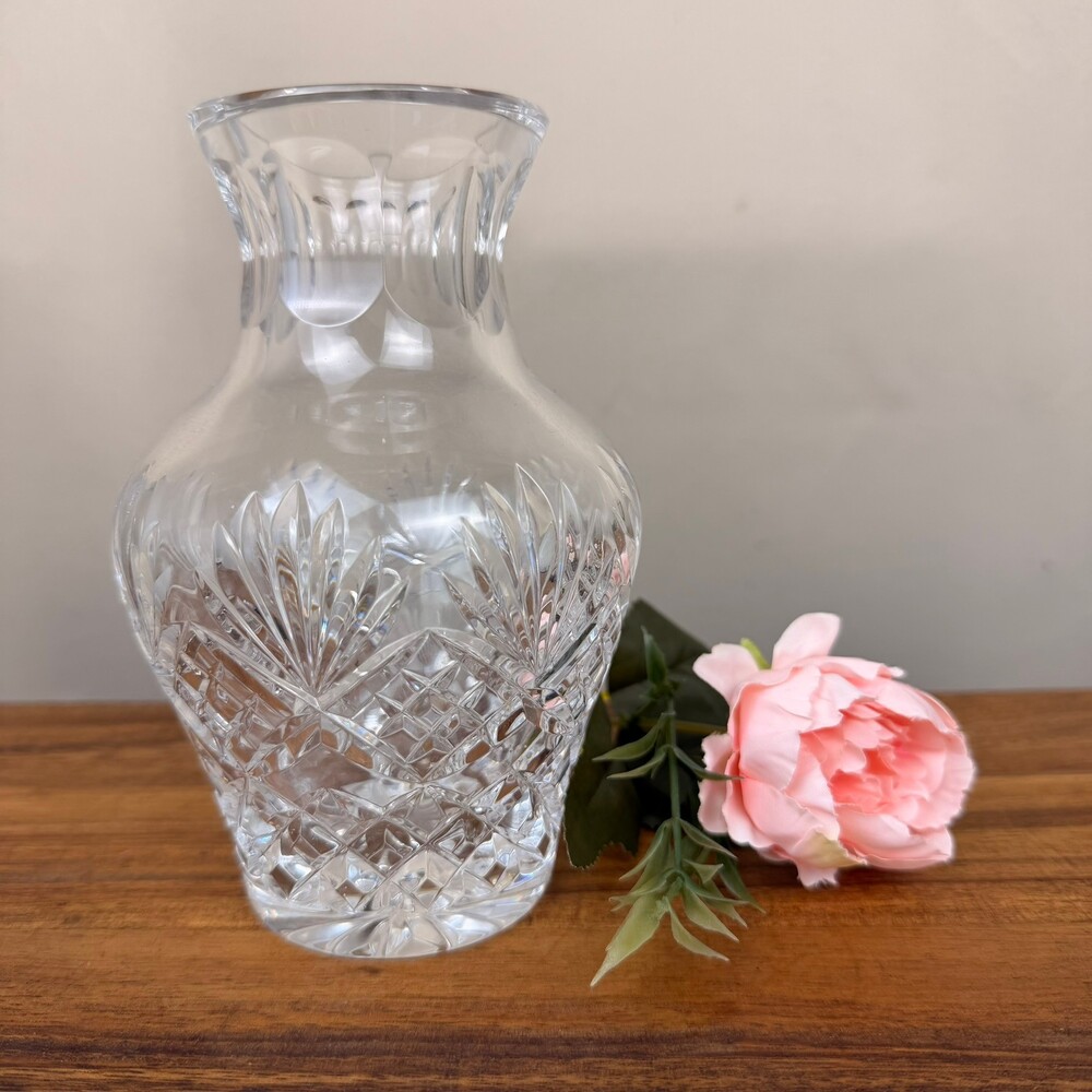 Badash Crystal Vase 6.25 Inch Clear Diamond Pattern Urn Cut Glass